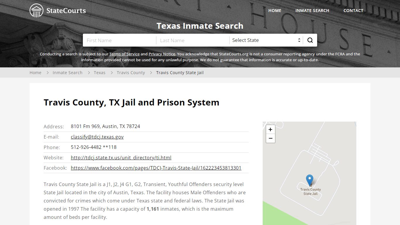 Travis County State Jail Inmate Records Search, Texas - StateCourts